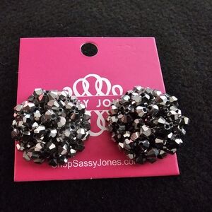 Sassy Jones Dazzling Silver Cluster Earrings